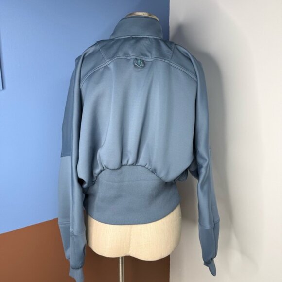 Free People FP Movement Off to the Races Bomber Jacket Blue NWOT M - Picture 10 of 12